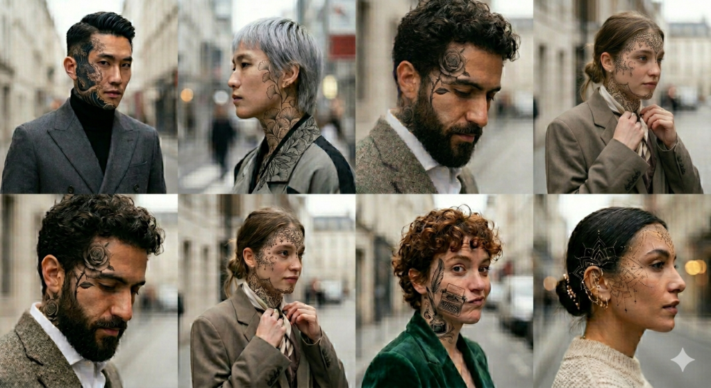 Classy Face Tattoo Designs .
